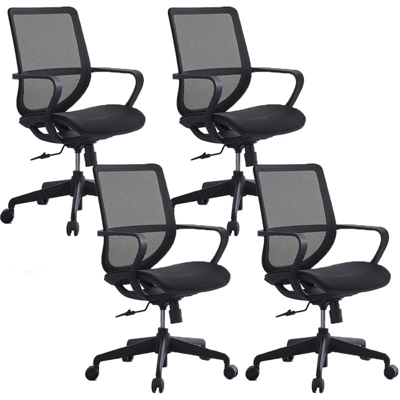 Silla de escritorio de brazos fijos modernos altura de asiento ajustable silla giratoria con ruedas