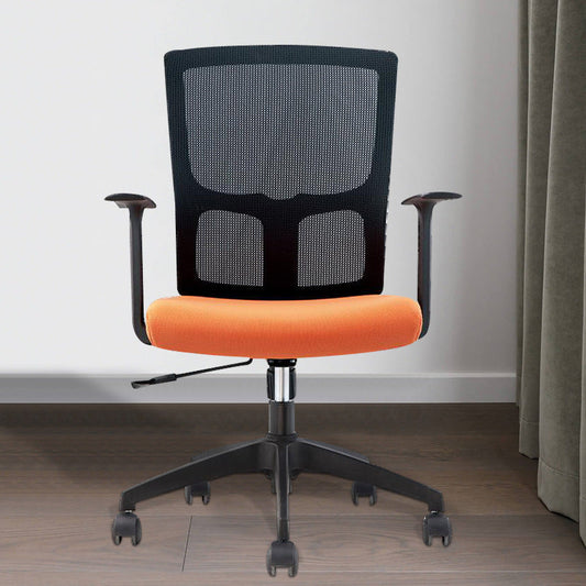 Silla de oficina moderna Armas fijas Tapizadas sin silla de escritorio angustiante con ruedas