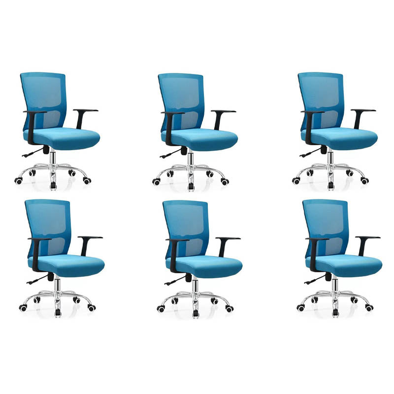 Silla de oficina moderna Armas fijas Tapizadas sin silla de escritorio angustiante con ruedas