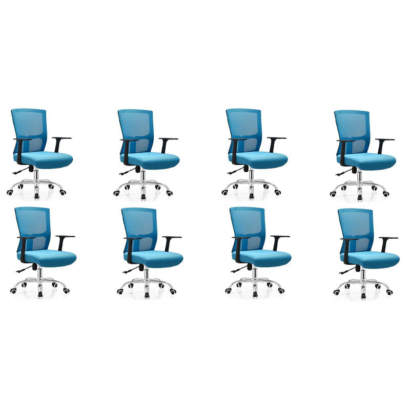 Silla de oficina moderna Armas fijas Tapizadas sin silla de escritorio angustiante con ruedas