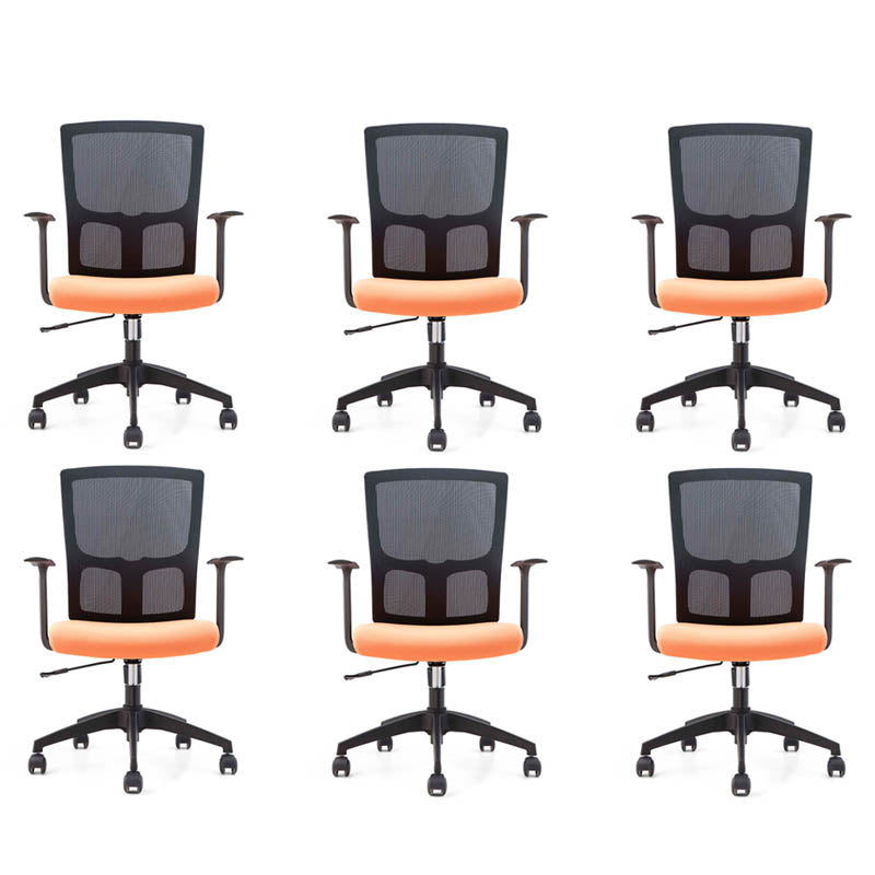 Silla de oficina moderna Armas fijas Tapizadas sin silla de escritorio angustiante con ruedas