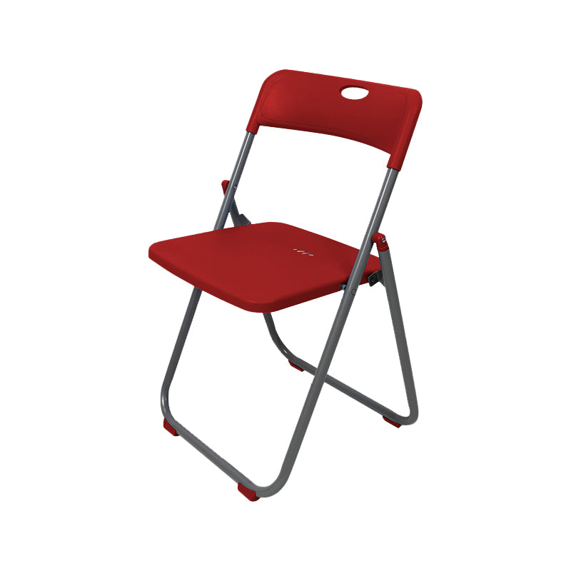 Contemporary Metal Office Chair No Wheels Desk Chair without Arm Red Silver 1 Piece Clearhalo 'furn' 'furn_office_chair' 'Furniture' 'Office Chairs' 'Office Furniture' 'office_chair' 6843936