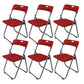 Contemporary Metal Office Chair No Wheels Desk Chair without Arm Red Silver 6 Piece Set Clearhalo 'furn' 'furn_office_chair' 'Furniture' 'Office Chairs' 'Office Furniture' 'office_chair' 6843942