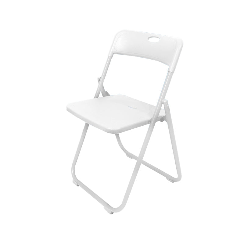Contemporary Metal Office Chair No Wheels Desk Chair without Arm White 1 Piece Clearhalo 'furn' 'furn_office_chair' 'Furniture' 'Office Chairs' 'Office Furniture' 'office_chair' 6843946