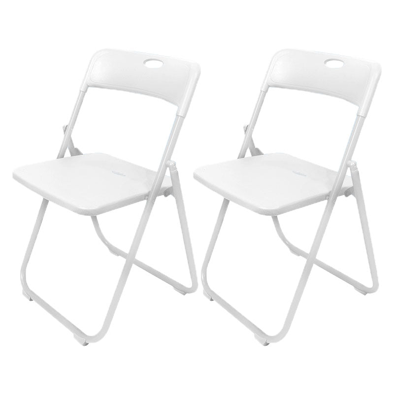 Contemporary Metal Office Chair No Wheels Desk Chair without Arm White 2 Piece Set Clearhalo 'furn' 'furn_office_chair' 'Furniture' 'Office Chairs' 'Office Furniture' 'office_chair' 6843947