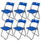Contemporary Metal Office Chair No Wheels Desk Chair without Arm Blue-Silver 6 Piece Set Clearhalo 'furn' 'furn_office_chair' 'Furniture' 'Office Chairs' 'Office Furniture' 'office_chair' 6843956
