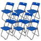 Contemporary Metal Office Chair No Wheels Desk Chair without Arm Blue-Silver 8 Piece Set Clearhalo 'furn' 'furn_office_chair' 'Furniture' 'Office Chairs' 'Office Furniture' 'office_chair' 6843957
