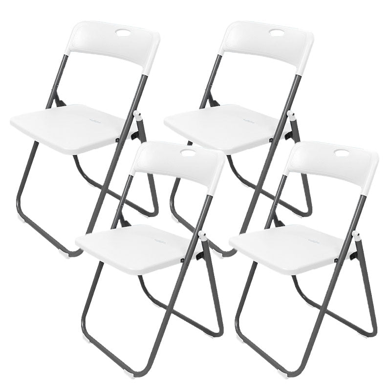 Contemporary Metal Office Chair No Wheels Desk Chair without Arm Beige Silver 4 Piece Set Clearhalo 'furn' 'furn_office_chair' 'Furniture' 'Office Chairs' 'Office Furniture' 'office_chair' 6843960