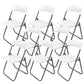 Contemporary Metal Office Chair No Wheels Desk Chair without Arm Beige Silver 8 Piece Set Clearhalo 'furn' 'furn_office_chair' 'Furniture' 'Office Chairs' 'Office Furniture' 'office_chair' 6843962