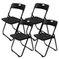 Contemporary Metal Office Chair No Wheels Desk Chair without Arm Black 4 Piece Set Clearhalo 'furn' 'furn_office_chair' 'Furniture' 'Office Chairs' 'Office Furniture' 'office_chair' 6843965