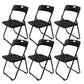 Contemporary Metal Office Chair No Wheels Desk Chair without Arm Black 6 Piece Set Clearhalo 'furn' 'furn_office_chair' 'Furniture' 'Office Chairs' 'Office Furniture' 'office_chair' 6843966