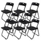 Contemporary Metal Office Chair No Wheels Desk Chair without Arm Black 8 Piece Set Clearhalo 'furn' 'furn_office_chair' 'Furniture' 'Office Chairs' 'Office Furniture' 'office_chair' 6843967