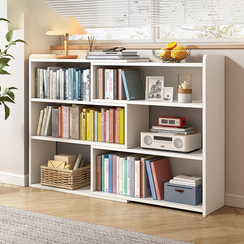 Engineered Wood Standard Bookshelf Contemporary Closed Back with Shelves
