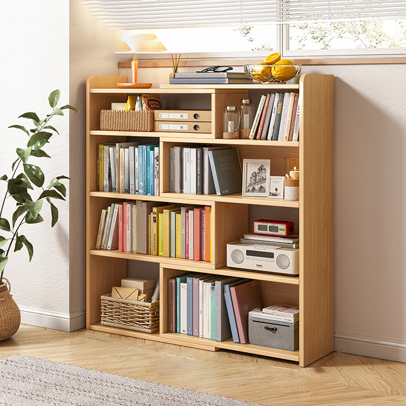 Engineered Wood Standard Bookshelf Contemporary Closed Back with Shelves