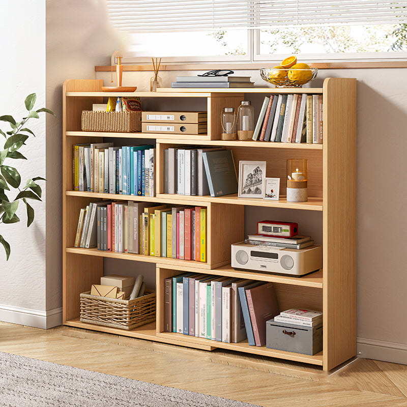 Engineered Wood Standard Bookshelf Contemporary Closed Back with Shelves