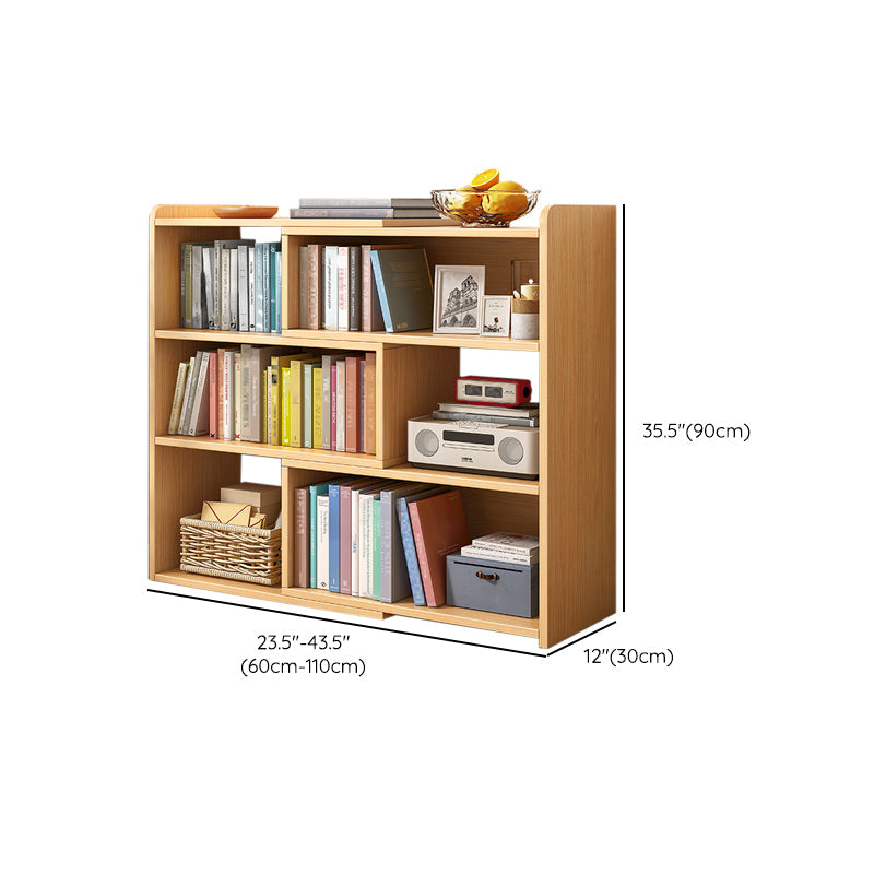Engineered Wood Standard Bookshelf Contemporary Closed Back with Shelves