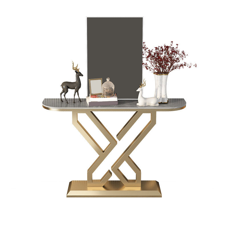 Tavolo di accento in metallo glam tavolo da divano di divano in pietra mezzano per la sala