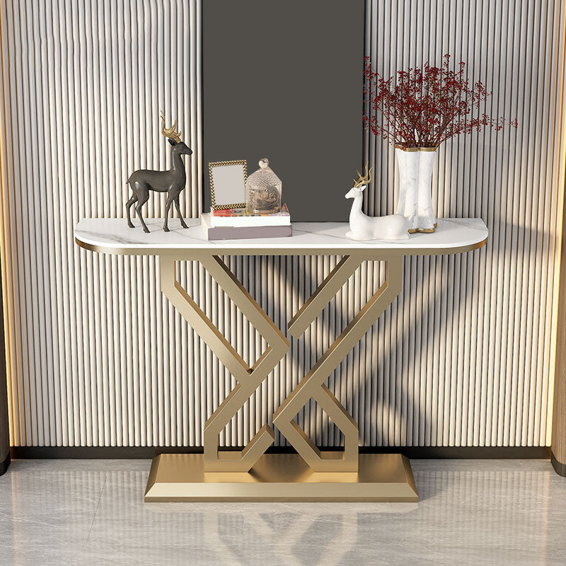 Tavolo di accento in metallo glam tavolo da divano di divano in pietra mezzano per la sala