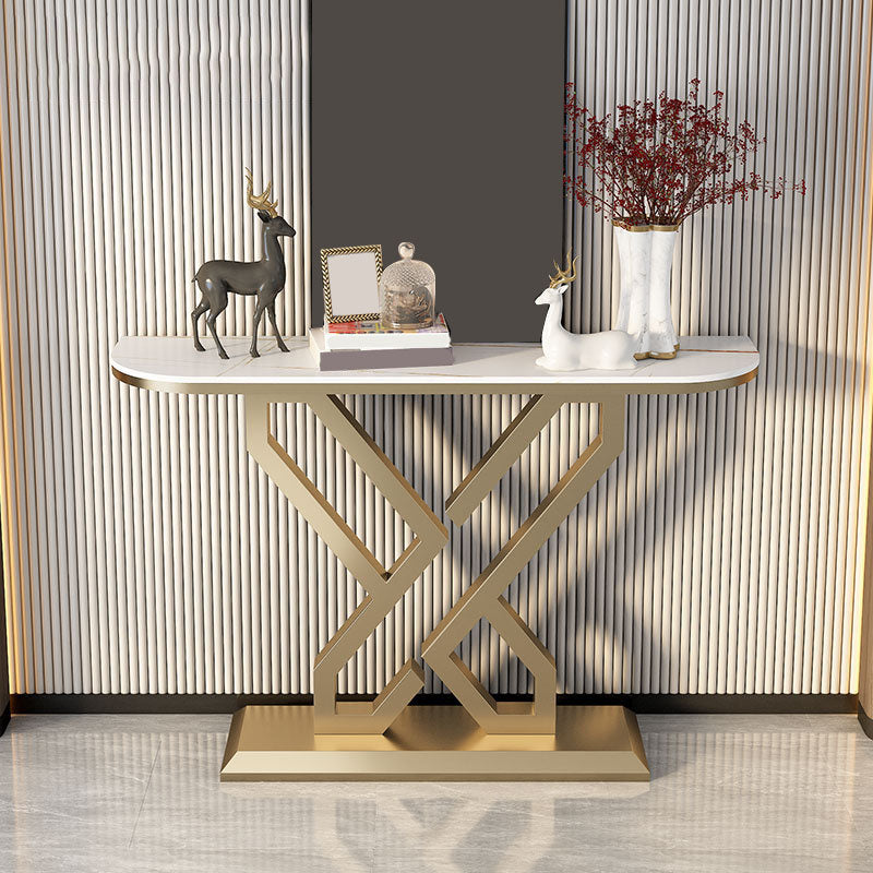 Tavolo di accento in metallo glam tavolo da divano di divano in pietra mezzano per la sala