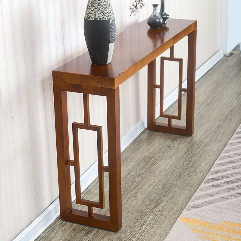 Tavolo da console in legno massiccio Tavolo di accento rettangolo per Hall, alto 29,53 pollici