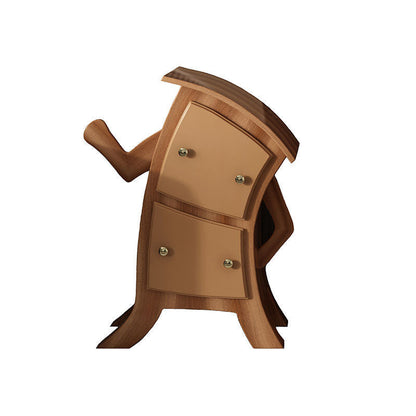 Glam Lingerie Chest Birch Vertical Storage Chest with Drawers for Bedroom 14"L x 14"W x 31.5"H Nut-Brown Clearhalo 'Bedroom Furniture' 'Dressers & Chests' 'dressers_chests' 'furn' 'furn_dressers_chests' 'Furniture' 6844356