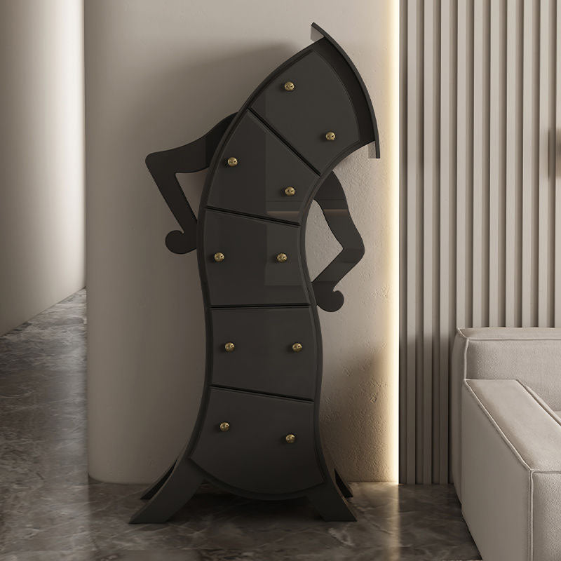 Glam Lingerie Chest Birch Vertical Storage Chest with Drawers for Bedroom 47"L x 16"W x 27"H Grey Clearhalo 'Bedroom Furniture' 'Dressers & Chests' 'dressers_chests' 'furn' 'furn_dressers_chests' 'Furniture' 6844357