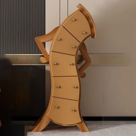 Glam Lingerie Chest Birch Vertical Storage Chest with Drawers for Bedroom 47"L x 16"W x 27"H Nut-Brown Clearhalo 'Bedroom Furniture' 'Dressers & Chests' 'dressers_chests' 'furn' 'furn_dressers_chests' 'Furniture' 6844363