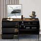 Glam Lingerie Chest Wood Storage Chest with Drawers for Bedroom 55"L x 16"W x 35"H Black Clearhalo 'Bedroom Furniture' 'Dressers & Chests' 'dressers_chests' 'furn' 'furn_dressers_chests' 'Furniture' 6844452