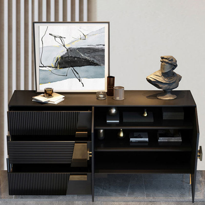 Glam Lingerie Chest Wood Storage Chest with Drawers for Bedroom 55"L x 16"W x 35"H Black Clearhalo 'Bedroom Furniture' 'Dressers & Chests' 'dressers_chests' 'furn' 'furn_dressers_chests' 'Furniture' 6844452