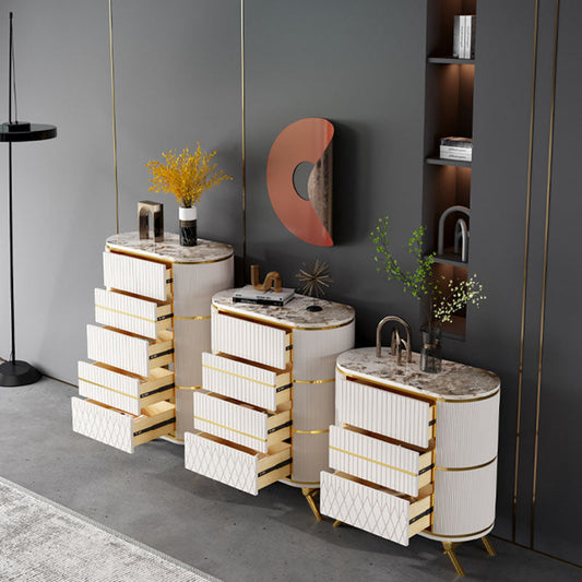 Glam Lingerie Chest Stone Vertical Storage Chest with Drawers for Bedroom