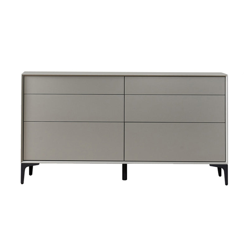 Contemporary Storage Chest Stone Dresser with 6 Drawers , 12.48/15.6 Inch W 47"L x 16"W x 31"H Light Gray Manufactured Wood Clearhalo 'Bedroom Furniture' 'Dressers & Chests' 'dressers_chests' 'furn' 'furn_dressers_chests' 'Furniture' 6844491
