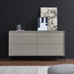 Contemporary Storage Chest Stone Dresser with 6 Drawers , 12.48/15.6 Inch W 59"L x 16"W x 31"H Light Gray Manufactured Wood Clearhalo 'Bedroom Furniture' 'Dressers & Chests' 'dressers_chests' 'furn' 'furn_dressers_chests' 'Furniture' 6844492