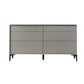 Contemporary Storage Chest Stone Dresser with 6 Drawers , 12.48/15.6 Inch W 47"L x 16"W x 31"H Light Gray Stone Clearhalo 'Bedroom Furniture' 'Dressers & Chests' 'dressers_chests' 'furn' 'furn_dressers_chests' 'Furniture' 6844493
