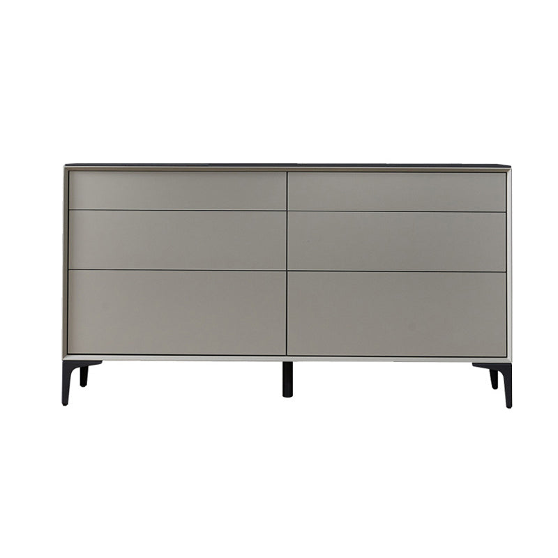 Contemporary Storage Chest Stone Dresser with 6 Drawers , 12.48/15.6 Inch W 47"L x 16"W x 31"H Light Gray Stone Clearhalo 'Bedroom Furniture' 'Dressers & Chests' 'dressers_chests' 'furn' 'furn_dressers_chests' 'Furniture' 6844493