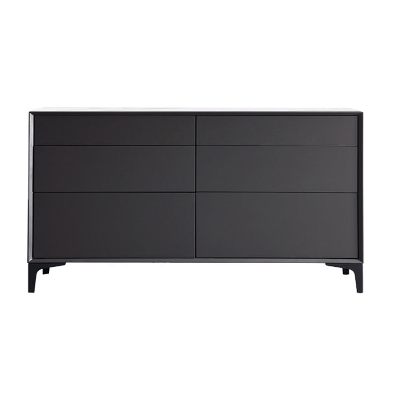 Contemporary Storage Chest Stone Dresser with 6 Drawers , 12.48/15.6 Inch W 39"L x 13"W x 31"H Dark Gray Stone Clearhalo 'Bedroom Furniture' 'Dressers & Chests' 'dressers_chests' 'furn' 'furn_dressers_chests' 'Furniture' 6844494