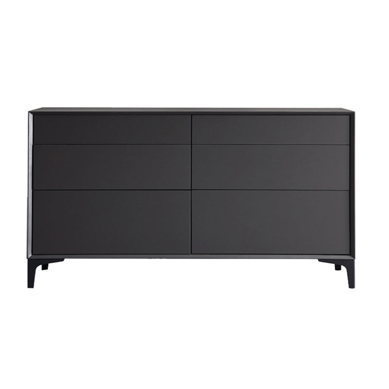 Contemporary Storage Chest Stone Dresser with 6 Drawers , 12.48/15.6 Inch W 47"L x 16"W x 31"H Dark Gray Manufactured Wood Clearhalo 'Bedroom Furniture' 'Dressers & Chests' 'dressers_chests' 'furn' 'furn_dressers_chests' 'Furniture' 6844496