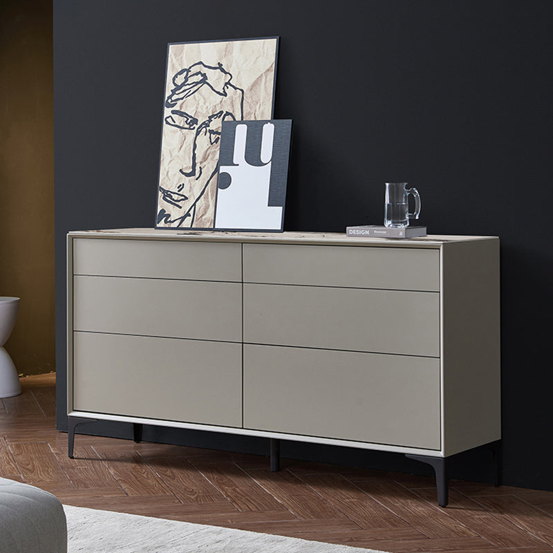 Contemporary Storage Chest Stone Dresser with 6 Drawers , 12.48/15.6 Inch W Clearhalo 'Bedroom Furniture' 'Dressers & Chests' 'dressers_chests' 'furn' 'furn_dressers_chests' 'Furniture' 6844497