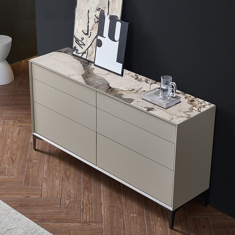 Contemporary Storage Chest Stone Dresser with 6 Drawers , 12.48/15.6 Inch W Clearhalo 'Bedroom Furniture' 'Dressers & Chests' 'dressers_chests' 'furn' 'furn_dressers_chests' 'Furniture' 6844503