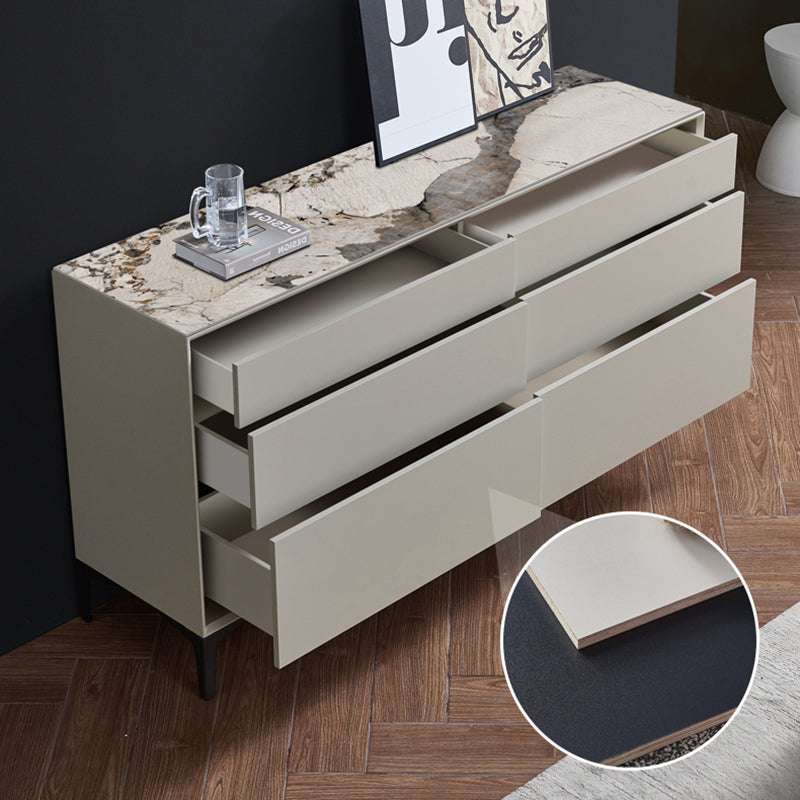 Contemporary Storage Chest Stone Dresser with 6 Drawers , 12.48/15.6 Inch W Clearhalo 'Bedroom Furniture' 'Dressers & Chests' 'dressers_chests' 'furn' 'furn_dressers_chests' 'Furniture' 6844504