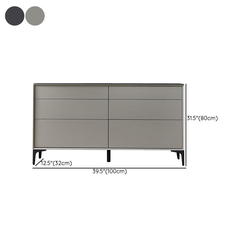 Contemporary Storage Chest Stone Dresser with 6 Drawers , 12.48/15.6 Inch W Clearhalo 'Bedroom Furniture' 'Dressers & Chests' 'dressers_chests' 'furn' 'furn_dressers_chests' 'Furniture' 6844509