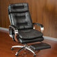 Fixed Arms Leather Desk Chair Modern Adjustable Seat Height Swivel Chair with Wheels Clearhalo 'furn' 'furn_office_chair' 'Furniture' 'Office Chairs' 'Office Furniture' 'office_chair' 6844716
