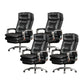 Fixed Arms Leather Desk Chair Modern Adjustable Seat Height Swivel Chair with Wheels Black Genuine Leather 4 Piece Set Clearhalo 'furn' 'furn_office_chair' 'Furniture' 'Office Chairs' 'Office Furniture' 'office_chair' 6844718