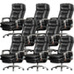 Fixed Arms Leather Desk Chair Modern Adjustable Seat Height Swivel Chair with Wheels Black Genuine Leather 8 Piece Set Clearhalo 'furn' 'furn_office_chair' 'Furniture' 'Office Chairs' 'Office Furniture' 'office_chair' 6844721