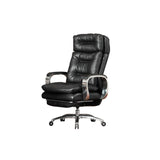 Fixed Arms Leather Desk Chair Modern Adjustable Seat Height Swivel Chair with Wheels Clearhalo 'furn' 'furn_office_chair' 'Furniture' 'Office Chairs' 'Office Furniture' 'office_chair' 6844722