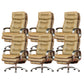 Fixed Arms Leather Desk Chair Modern Adjustable Seat Height Swivel Chair with Wheels Khaki Genuine Leather 6 Piece Set Clearhalo 'furn' 'furn_office_chair' 'Furniture' 'Office Chairs' 'Office Furniture' 'office_chair' 6844729