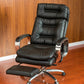 Fixed Arms Leather Desk Chair Modern Adjustable Seat Height Swivel Chair with Wheels Black Nappa 1 Piece Clearhalo 'furn' 'furn_office_chair' 'Furniture' 'Office Chairs' 'Office Furniture' 'office_chair' 6844736