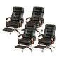 Fixed Arms Leather Desk Chair Modern Adjustable Seat Height Swivel Chair with Wheels Black Nappa 4 Piece Set Clearhalo 'furn' 'furn_office_chair' 'Furniture' 'Office Chairs' 'Office Furniture' 'office_chair' 6844738
