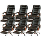 Fixed Arms Leather Desk Chair Modern Adjustable Seat Height Swivel Chair with Wheels Black Nappa 6 Piece Set Clearhalo 'furn' 'furn_office_chair' 'Furniture' 'Office Chairs' 'Office Furniture' 'office_chair' 6844739