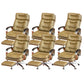Fixed Arms Leather Desk Chair Modern Adjustable Seat Height Swivel Chair with Wheels Khaki Nappa 6 Piece Set Clearhalo 'furn' 'furn_office_chair' 'Furniture' 'Office Chairs' 'Office Furniture' 'office_chair' 6844744