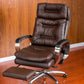 Fixed Arms Leather Desk Chair Modern Adjustable Seat Height Swivel Chair with Wheels Coffee Nappa 1 Piece Clearhalo 'furn' 'furn_office_chair' 'Furniture' 'Office Chairs' 'Office Furniture' 'office_chair' 6844746
